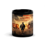 Never Forget Deployed Black Glossy Mug