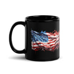 Liquid Flag Deployed Black Glossy Mug