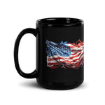 Liquid Flag Deployed Black Glossy Mug