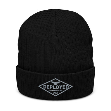 Deployed Ribbed knit beanie hat