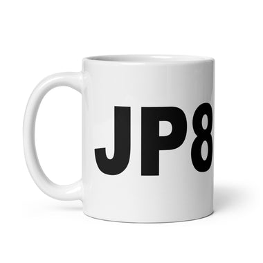 JP8 Deployed White glossy mug